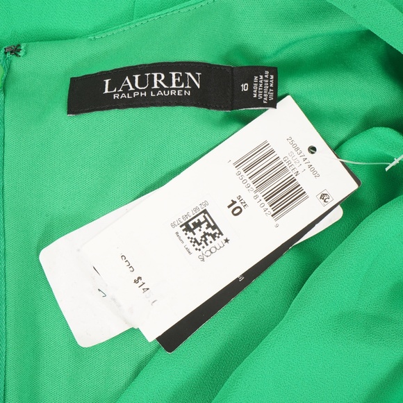 NWT Gorgeous $145 Lauren Ralph Lauren Green Light Long Sleeve Dress Size 10 - Picture 3 of 8